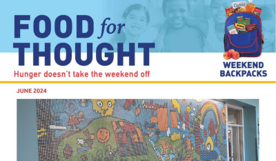 The beginning of a newsletter reading "Food for thought, hunger doesn't take the weekend off June 2024."